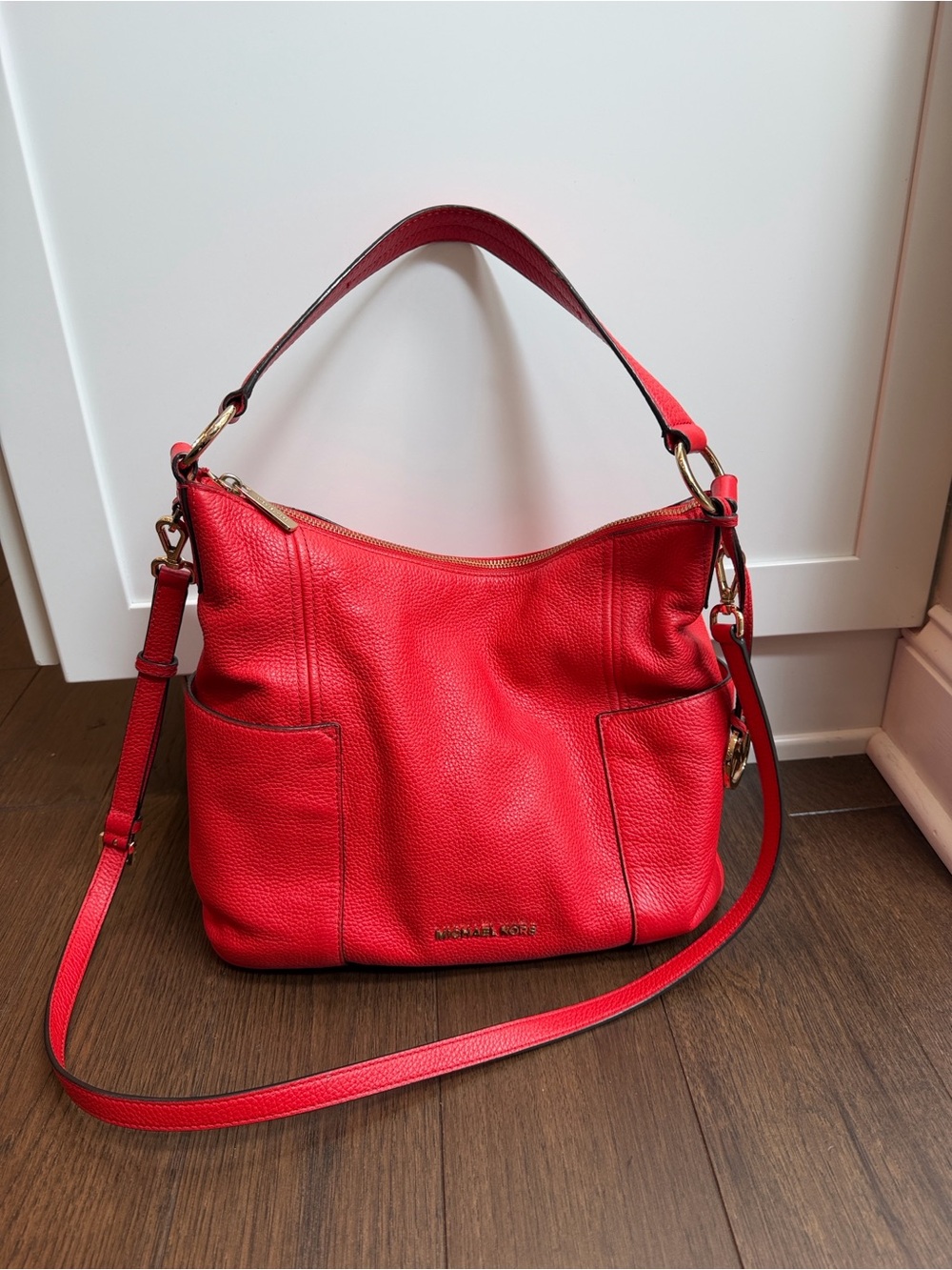 Michael Kors Red Leather Hobo Bag - C74